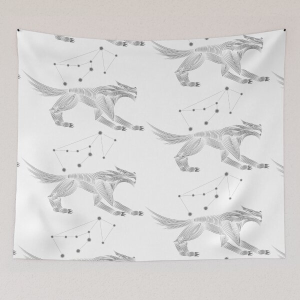 Item preview, Lupus Constellation Wolf Gray Minimalist Line Art designed and sold by JAMerArc.