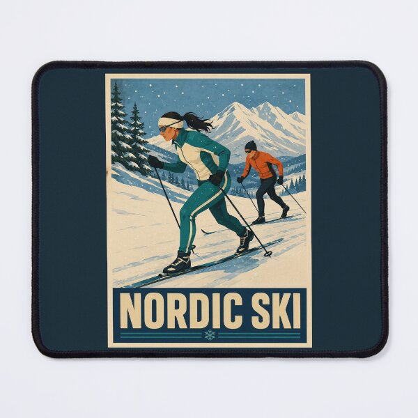 Item preview, Vintage Nordic Ski Art designed and sold by GoodOldVintage.