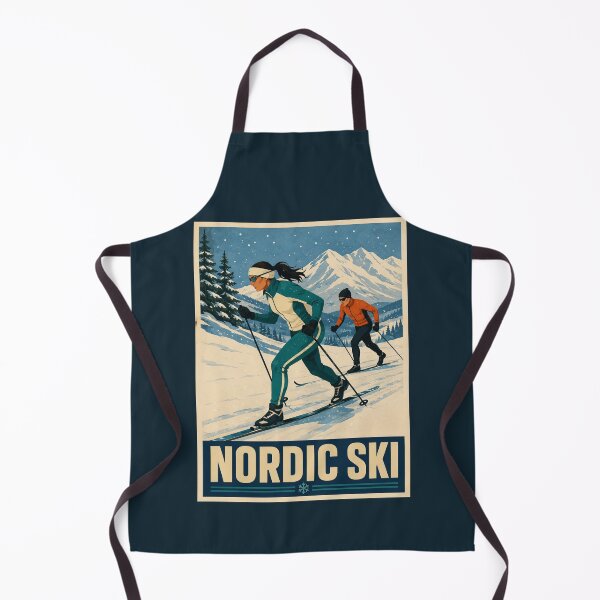 Item preview, Vintage Nordic Ski Art designed and sold by GoodOldVintage.