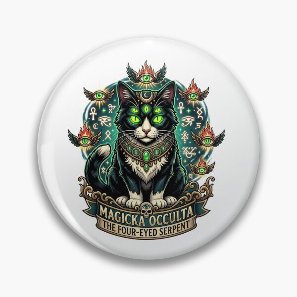 Item preview, Occult Tuxedo Cat: The Four-Eyed Mystic designed and sold by CatstheticShop1.