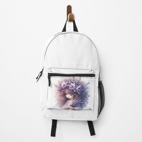 Item preview, Whimsical Girl with Purple Flower Crown designed and sold by سله أرت.