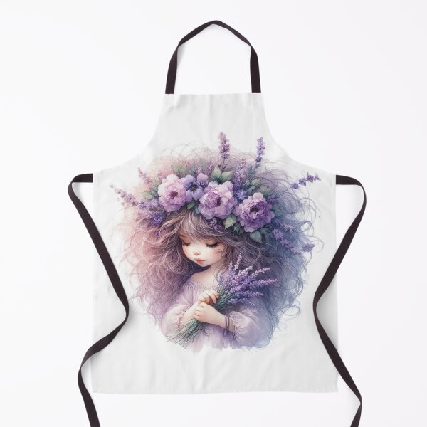Item preview, Whimsical Girl with Purple Flower Crown designed and sold by سله أرت.
