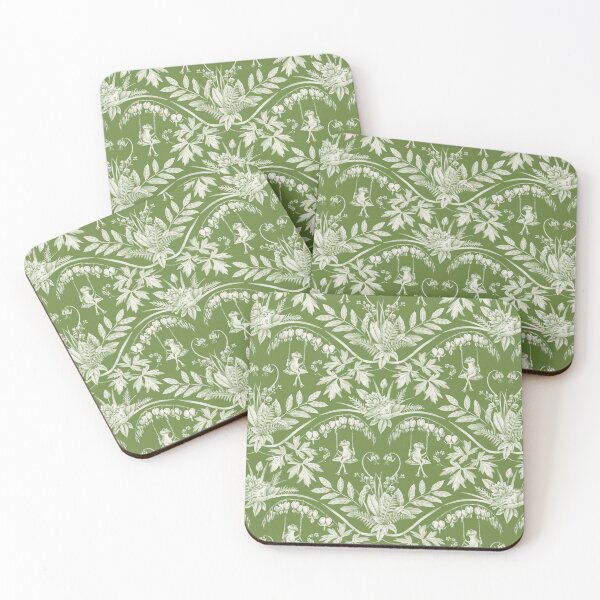 Item preview, Green Frogs in a Flower Garden Damask - Dark designed and sold by somecallmebeth.