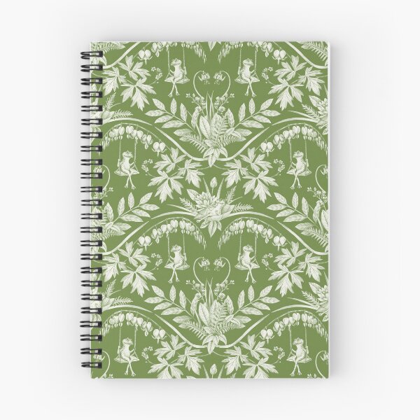 Item preview, Green Frogs in a Flower Garden Damask - Dark designed and sold by somecallmebeth.