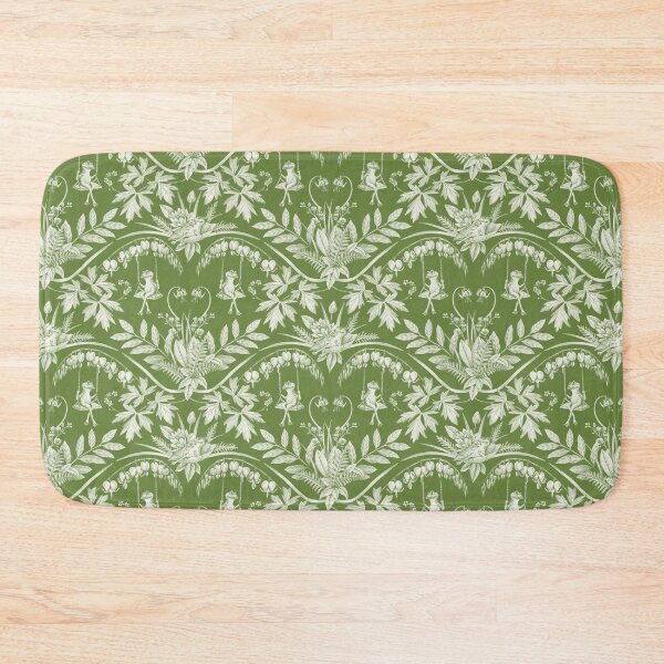 Item preview, Green Frogs in a Flower Garden Damask - Dark designed and sold by somecallmebeth.