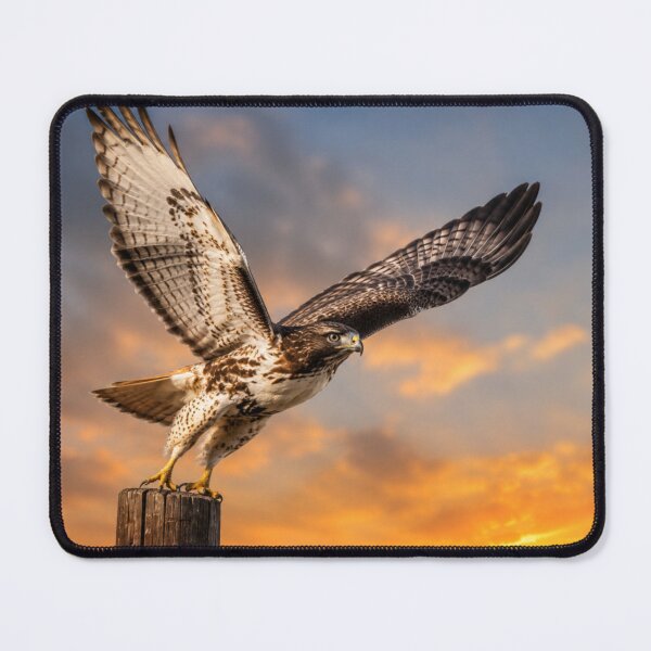 Item preview, Sunset Takeoff – Red-tailed Hawk in Flight designed and sold by Kimberly Palmer.