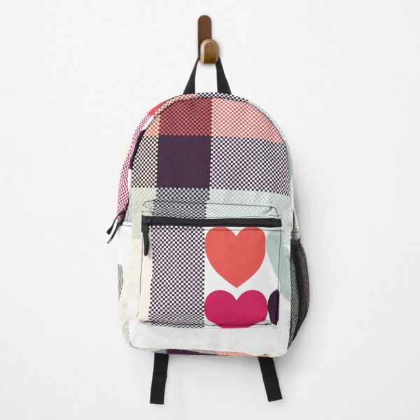 Item preview, Romantic heart pattern on plaid background designed and sold by PowerAntShop.