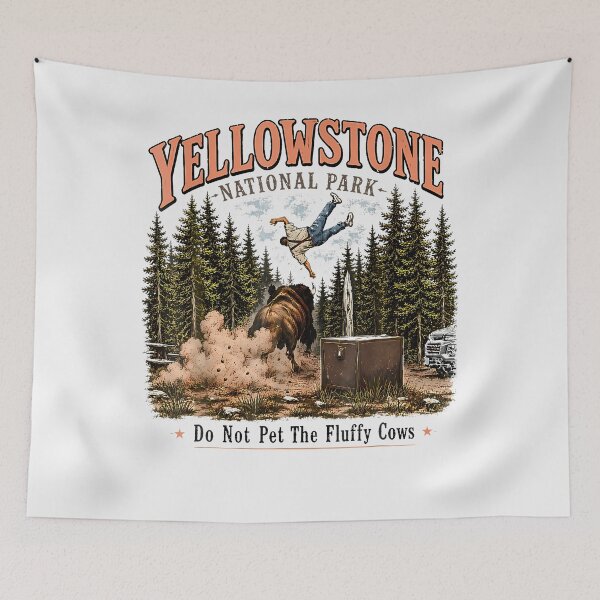 Item preview, Yellowstone National Park Do Not Pet The Fluffy Cows Vintage designed and sold by Apparel-Vortex.