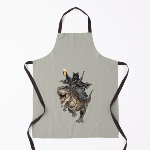 Item preview, Samurai Cat Drinking Beer on a T-Rex | Feline Ronin and Dinosaur | Absurd Japanese Art designed and sold by Natalia-Vlad.
