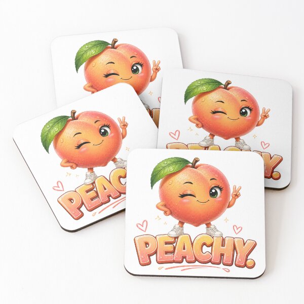 Item preview, Cute Kawaii Peach Character PEACHY Funny Fruit Pun designed and sold by RoPrincess.