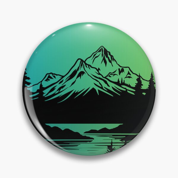 Item preview, green northern light mountain designed and sold by soulsurferart.