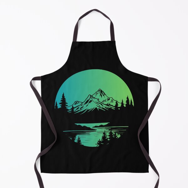 Item preview, green northern light mountain designed and sold by soulsurferart.