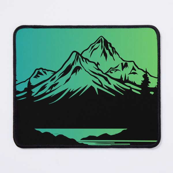 Item preview, green northern light mountain designed and sold by soulsurferart.