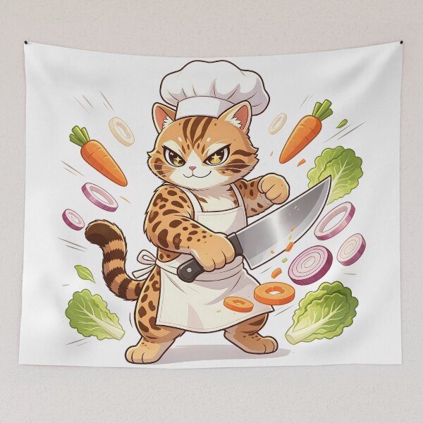 Item preview, The Wild Master Chef - Cute Felis Nigripes Cooking Art designed and sold by ABYSSLAB.