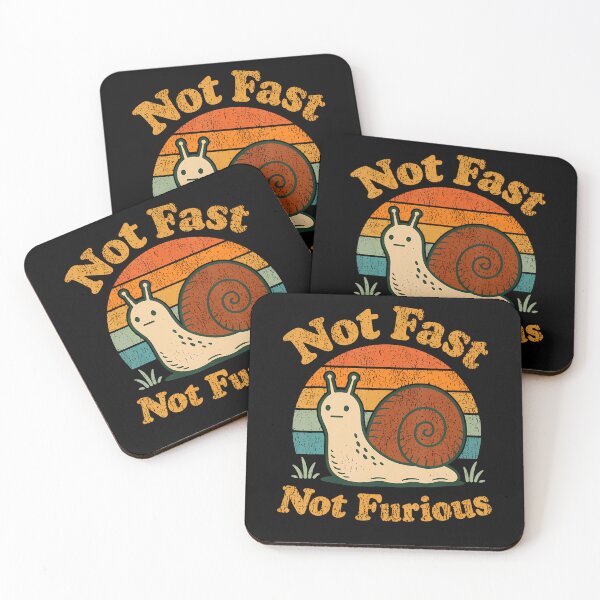 Item preview, Not Fast Not Furious Funny Snail Pace Funny Retro Sunset designed and sold by Apparel-Vortex.