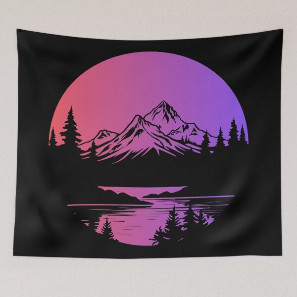 Item preview, montaña de aurora boreal púrpura designed and sold by soulsurferart.