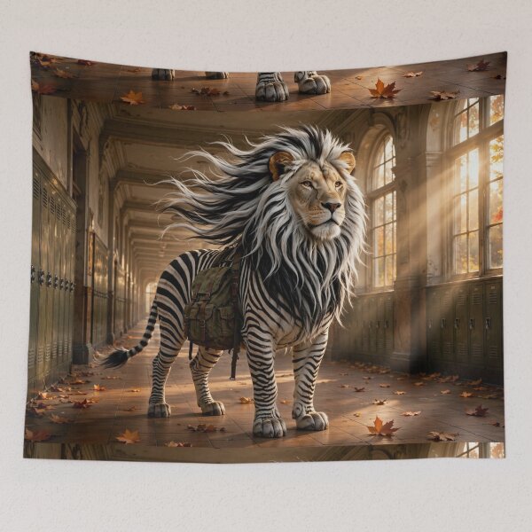 Item preview, The Striped Explorer | Lion Zebra Hybrid Adventure designed and sold by TreatLLC.