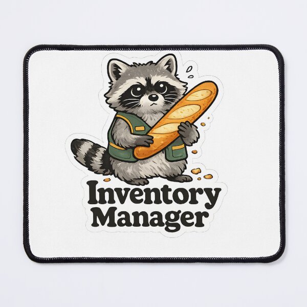 Item preview, Inventory Manager Raccoon | Funny Grocery Store Raccoon Sticker | Cute Trash Panda designed and sold by UrbanSketchCo.
