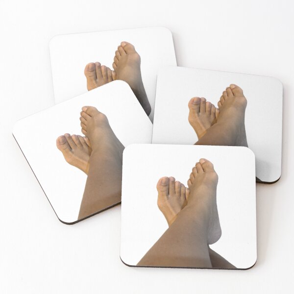 Item preview, Relaxed bare feet of a person crossed while sitting, isolated on a clean white background, evoking a sense of comfort, rest, and leisure at home designed and sold by pipikijung.