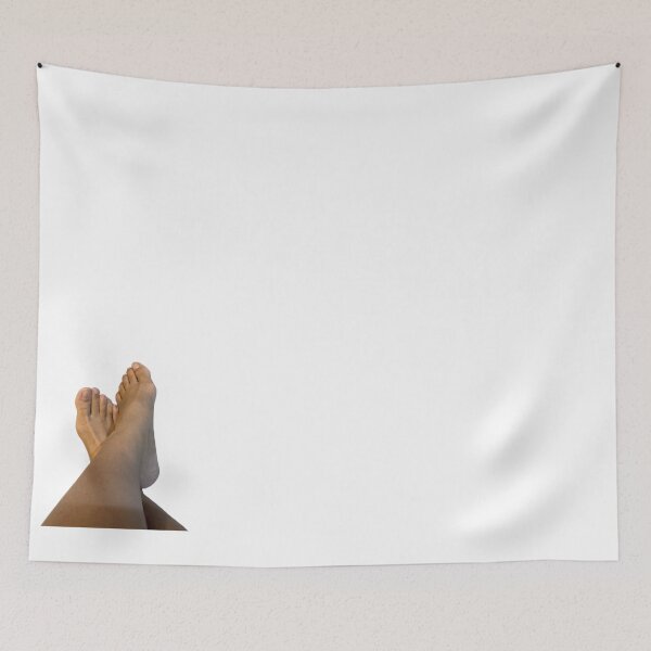 Item preview, Relaxed bare feet of a person crossed while sitting, isolated on a clean white background, evoking a sense of comfort, rest, and leisure at home designed and sold by pipikijung.