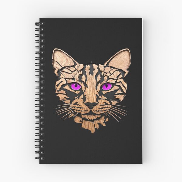 Item preview, Wooden Cat Face – Pink Eyes designed and sold by TitiaDesign.