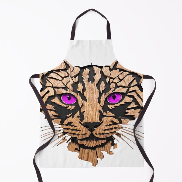 Item preview, Wooden Cat Face – Pink Eyes designed and sold by TitiaDesign.