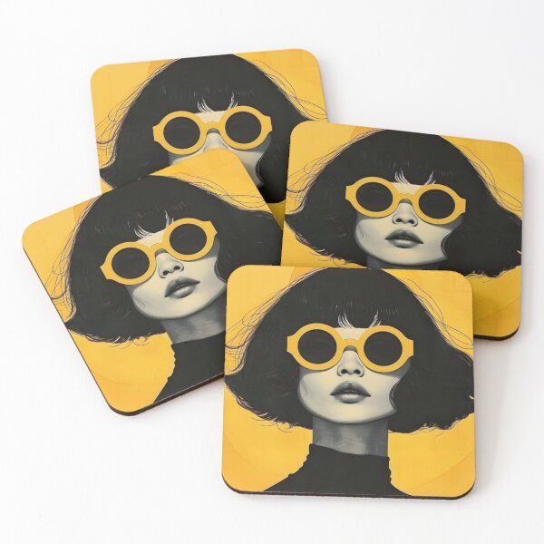 Item preview, Modern Muse Portrait  Yellow Editorial Fashion Illustration designed and sold by EatPrayLive.