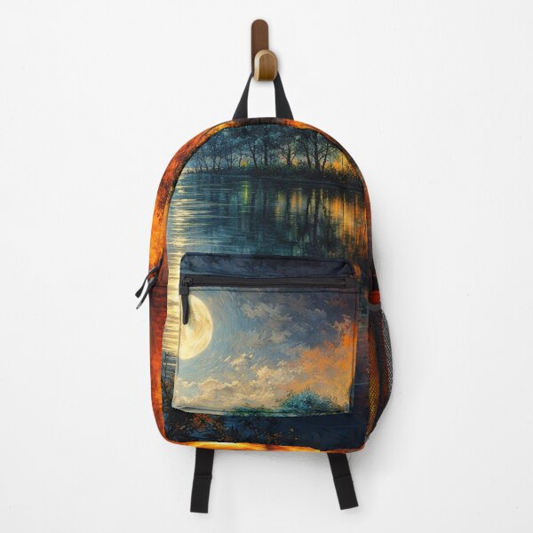 Item preview, Full Moon and Fiery Forest Moody Landscape Art designed and sold by Joey Santiago.
