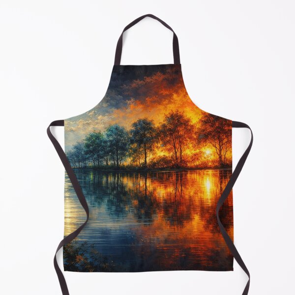 Item preview, Full Moon and Fiery Forest Moody Landscape Art designed and sold by Joey Santiago.