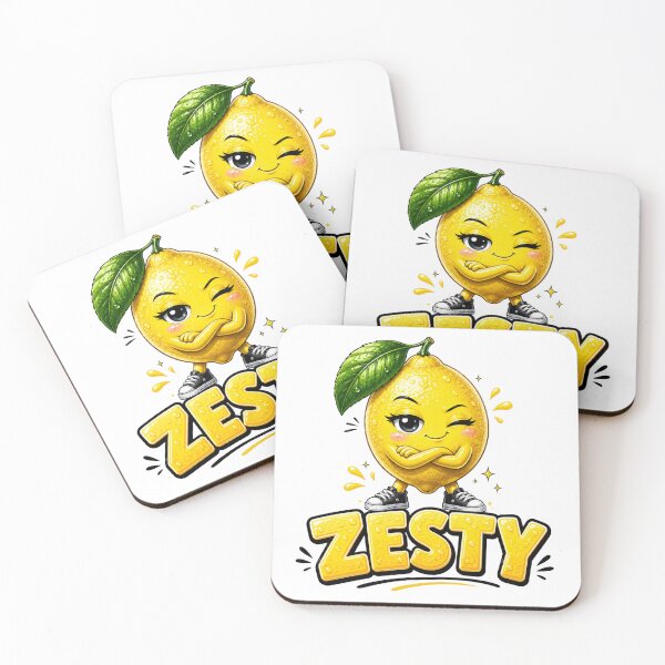 Item preview, Cute Kawaii Lemon Character ZESTY Funny Fruit Pun designed and sold by RoPrincess.