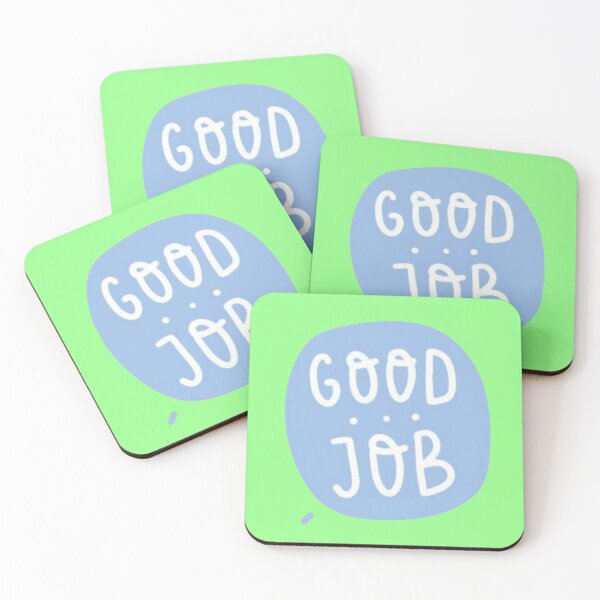 Item preview, Good Job Cute Blue Badge - Pastel Motivational Sticker designed and sold by Scro-Ciob-Shop.