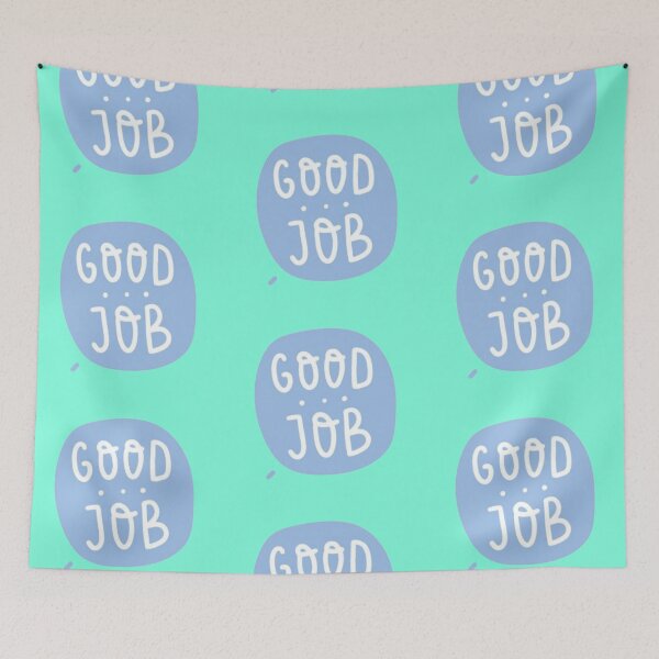 Item preview, Good Job Cute Blue Badge - Pastel Motivational Sticker designed and sold by Scro-Ciob-Shop.