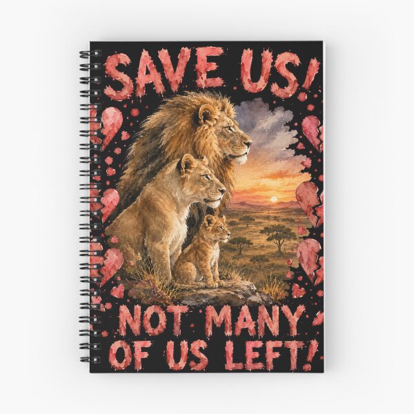 Item preview, Save Us! Not Many of Us Left! Lion Conservation designed and sold by Pioneer Spirit Market.