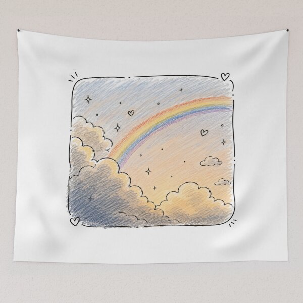 Item preview, Dreamy Pencil Crayon Rainbow: Magical Sky & Starry Night designed and sold by 63Hotpeppers.