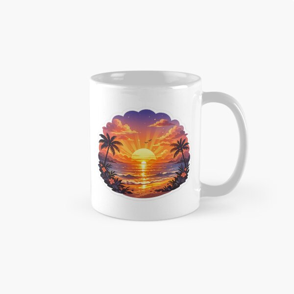 Item preview, Golden Sunset Paradise Sticker | Tropical Ocean Sunset | Aesthetic Nature Vinyl Decal designed and sold by Style R.
