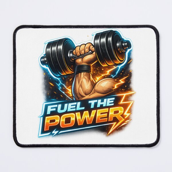 Item preview, Fuel The Power – Neon Gym Dumbbell Motivational Sticker designed and sold by DreamRunArt.