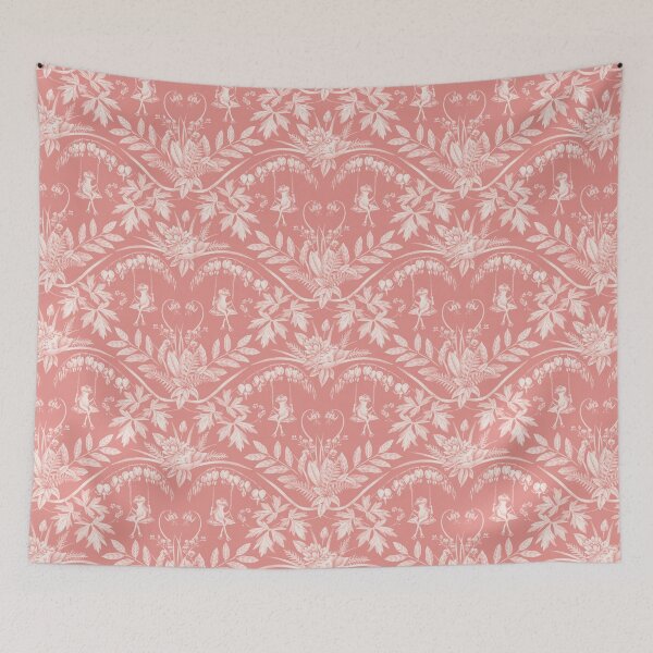 Item preview, Peach Frogs in a Flower Garden Damask - Dark designed and sold by somecallmebeth.
