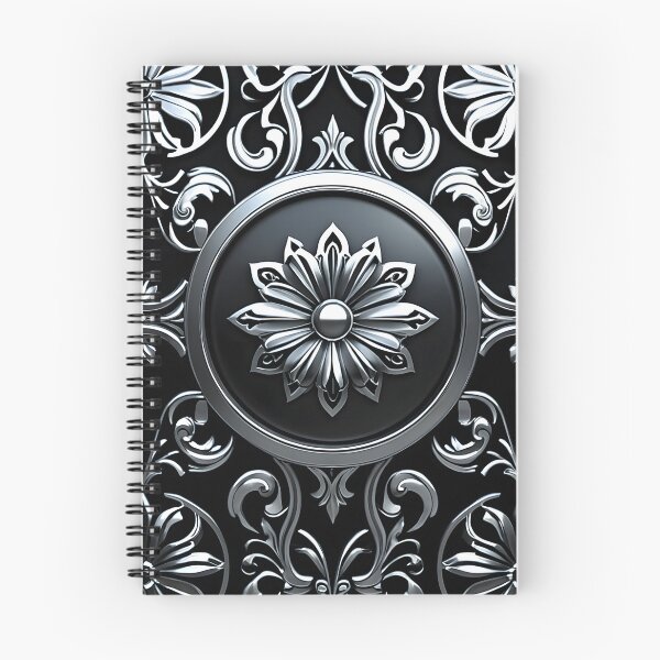 Item preview, Luxury Gothic Silver Emblem and Filigree Frame Pattern designed and sold by CuteSlothWorld.