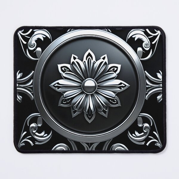 Item preview, Luxury Gothic Silver Emblem and Filigree Frame Pattern designed and sold by CuteSlothWorld.