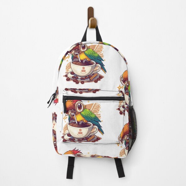 Item preview, Cute Coffee Parrot Sticker | Kawaii Tropical Bird Drinking Coffee | Colorful Coffee Lover Illustration designed and sold by dreamz-world.