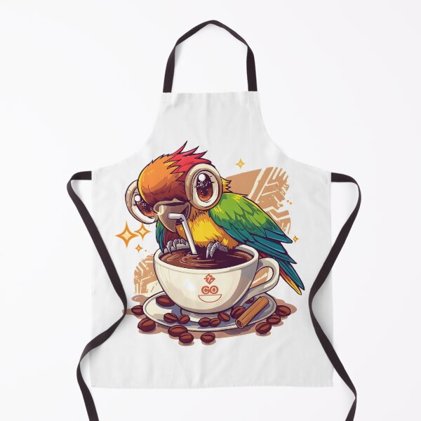 Item preview, Cute Coffee Parrot Sticker | Kawaii Tropical Bird Drinking Coffee | Colorful Coffee Lover Illustration designed and sold by dreamz-world.