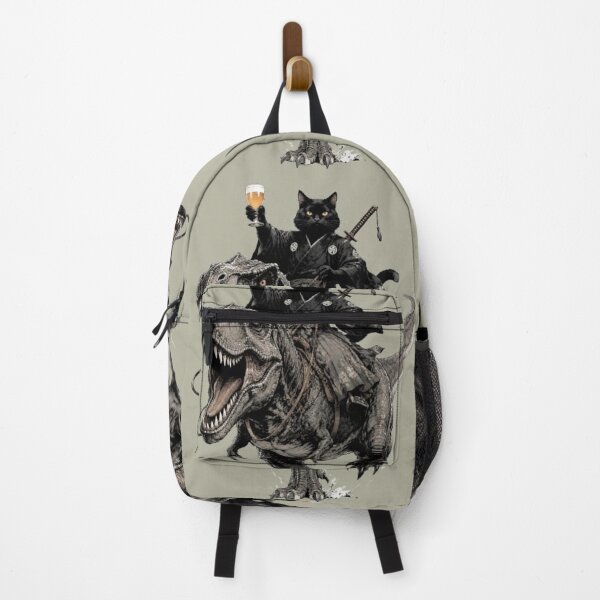 Item preview, Dark Ronin Cat on T-Rex | Black Samurai and Beer | Japanese Epic Art designed and sold by Natalia-Vlad.