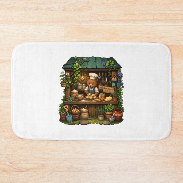 Item preview, Honey Biscuit Bear | Cozy Cottage Bakery | Woodland Baker | Rustic Baking & Cottagecore Art designed and sold by MrDev.