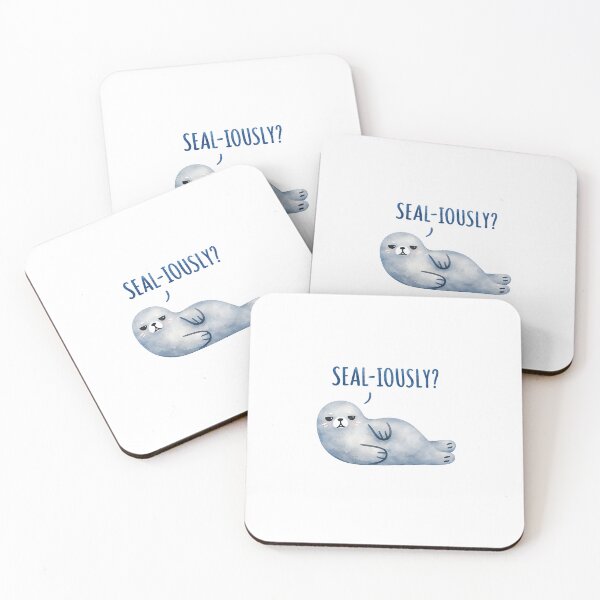 Item preview, Seal-iously Funny Watercolor Seal Pun designed and sold by lvlupthreads.