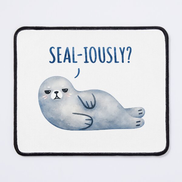 Item preview, Seal-iously Funny Watercolor Seal Pun designed and sold by lvlupthreads.