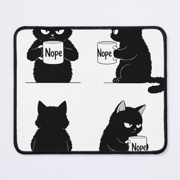 Item preview, Funny Black Cat Nope Coffee Mug Shirt | Introvert Humor Cat Lover Gift designed and sold by EVERYTHING HERE IS RETRO .