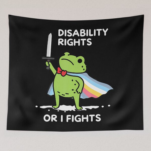 Item preview,  I Will Fight Until Disability Rights Funny Frog Meme designed and sold by Apparel-Vortex.