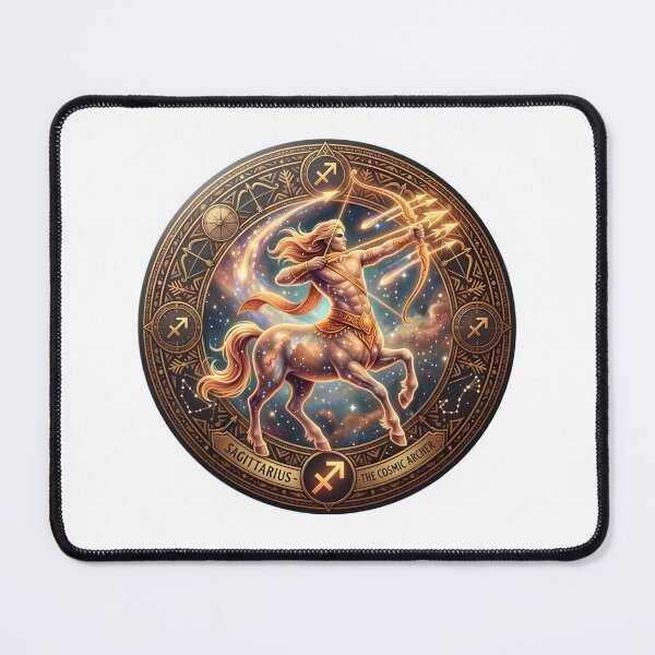 Item preview, Sagittarius Cosmic Archer Zodiac Badge designed and sold by Zodiac Celestial Art.