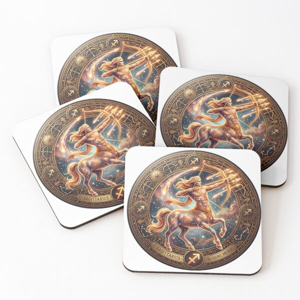 Item preview, Sagittarius Cosmic Archer Zodiac Badge designed and sold by Zodiac Celestial Art.