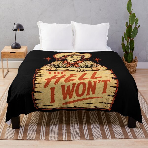 Item preview, The Hell I Won’t Retro Cowgirl Attitude designed and sold by Victor Shadehorn.